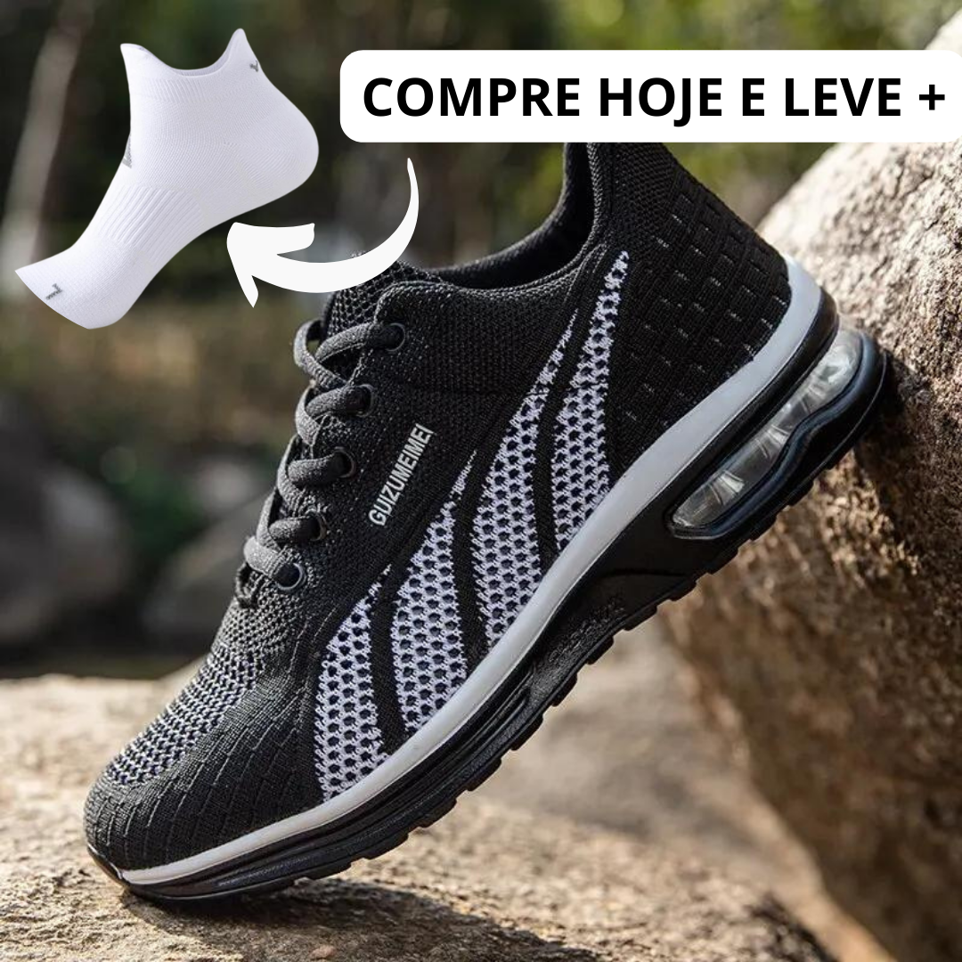 Tênis Confortável para Caminhada + Meia de Poliamida + E-books + Frete Grátis