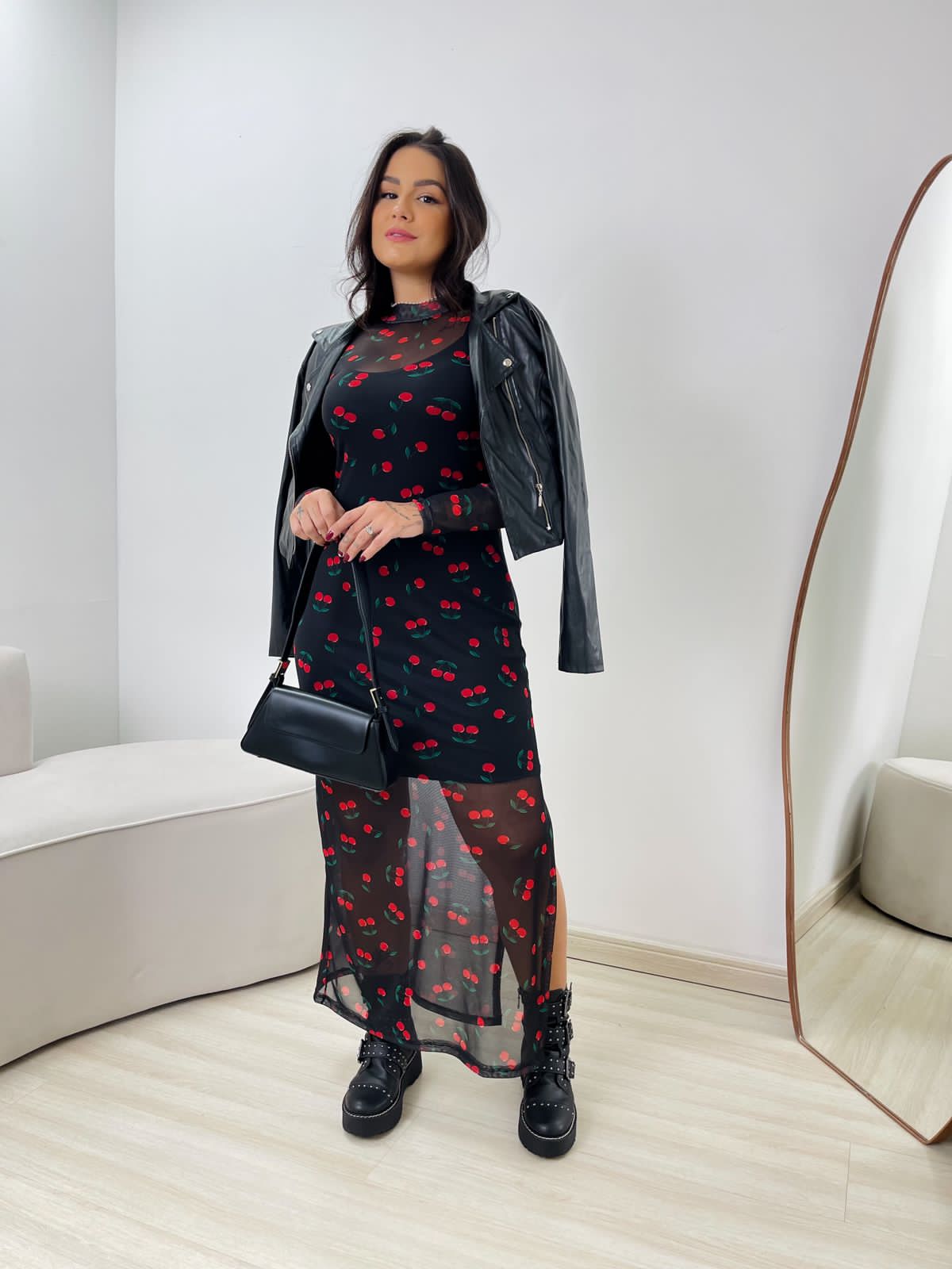 Vestido Tule Samantha Cereja