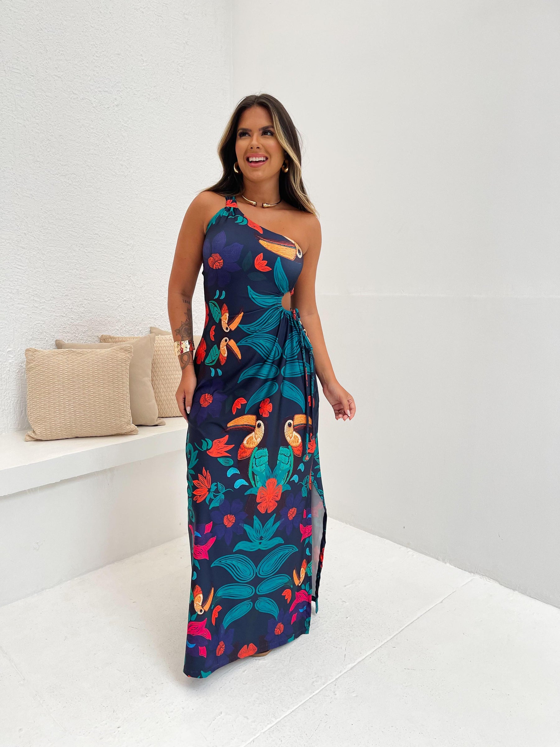 Vestido Isadora Tucanos ao Entardecer