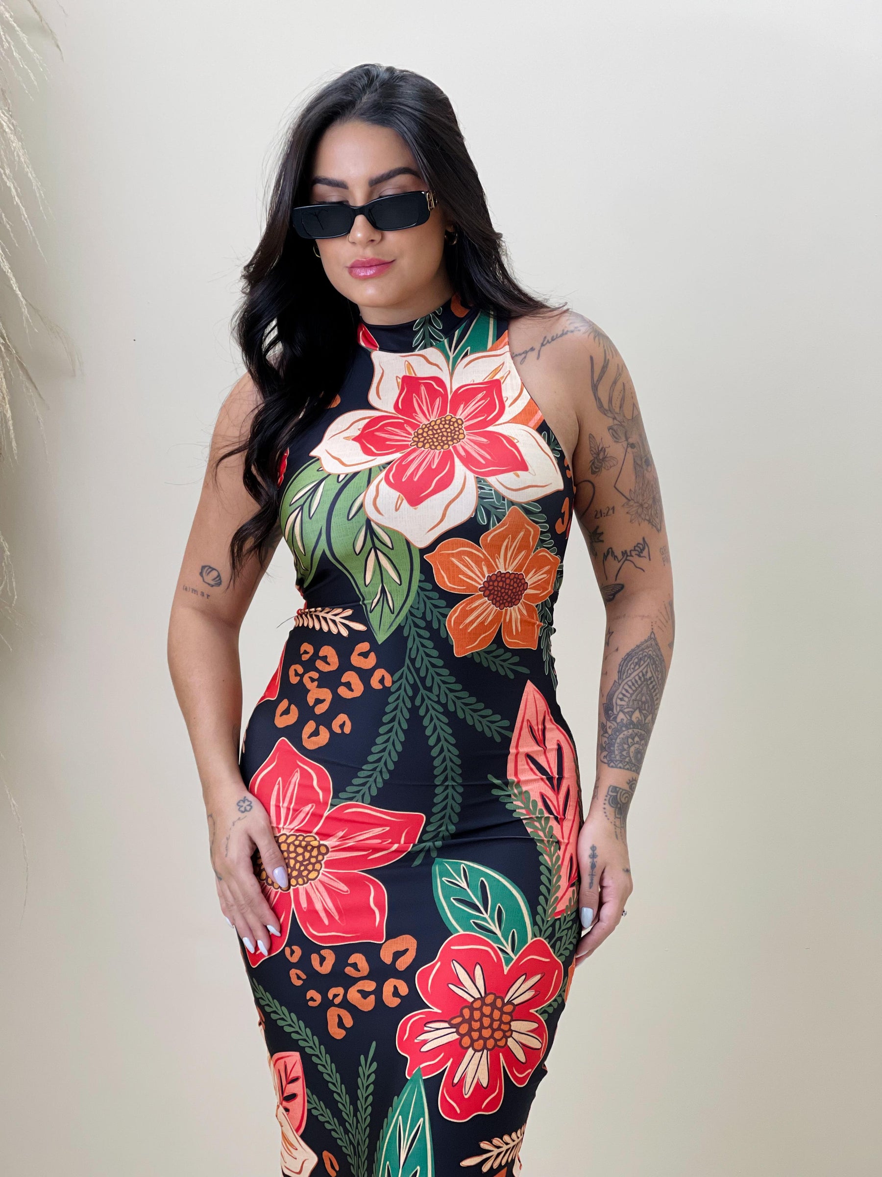 Vestido Midi Fernanda Exuberância Amazônica
