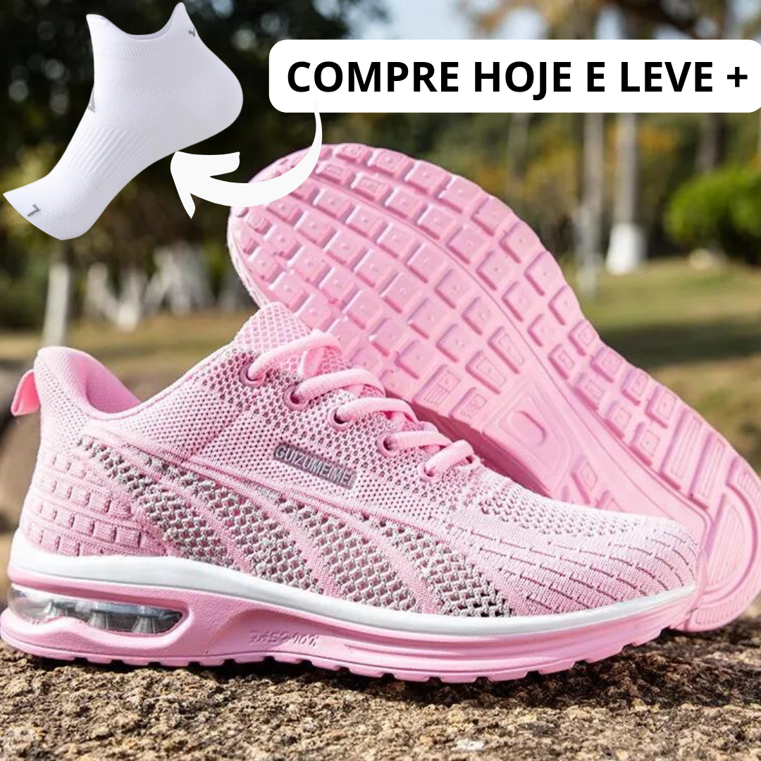 Tênis Confortável para Caminhada + Meia de Poliamida + E-books + Frete Grátis