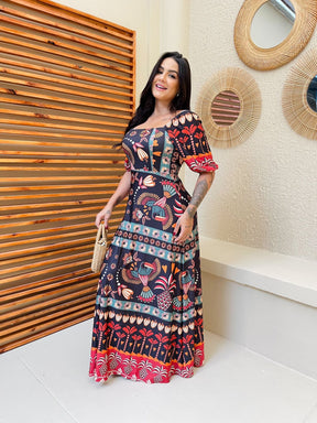Vestido Juliana Tropical Noturno