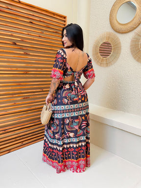 Vestido Juliana Tropical Noturno