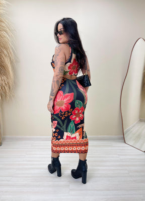 Vestido Midi Fernanda Exuberância Amazônica