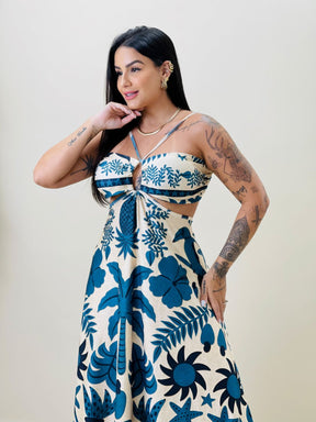 Vestido Longo Isabela Refúgio Azul