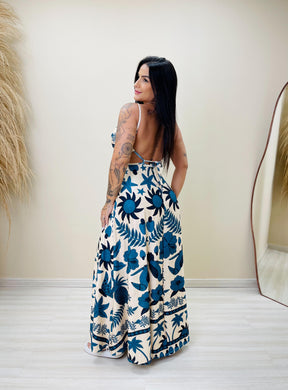 Vestido Longo Isabela Refúgio Azul