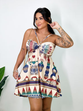 Vestido Curto Isabela Estampado Farm Harmonia Nativa