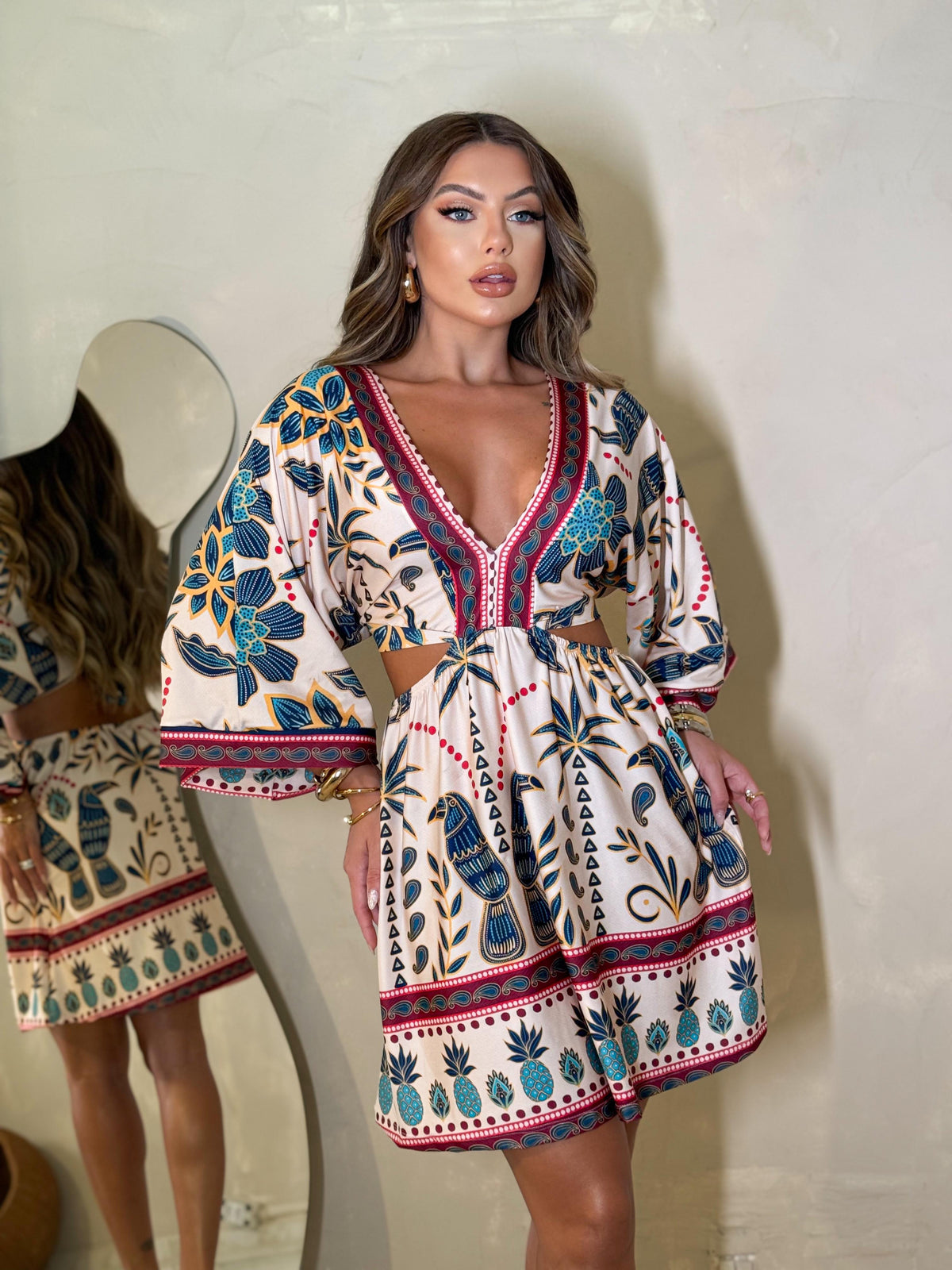 Vestido Feminino Estampado Far Jasmim Presença Egípcia
